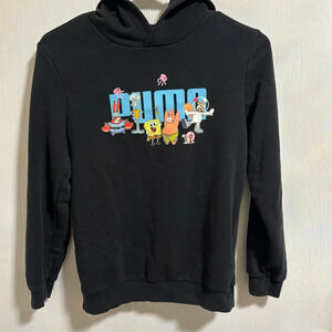 Puma‎ SpongeBob Square Pants Kids Unisex Black Hoodie Size Medium Warm Winter